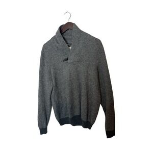 John W Nordstrom Sweater Men Gray Cashmere‎ Cowl Toggle Academia sz L